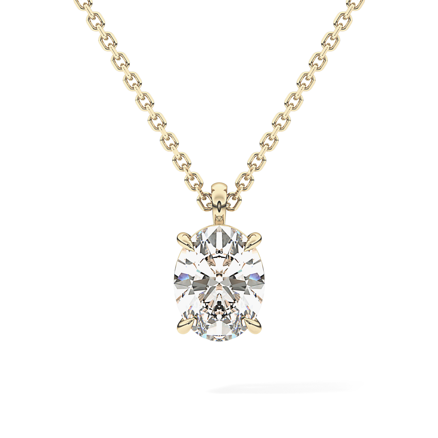 2 CT Oval Lab-Grown Diamond Solitaire Necklace