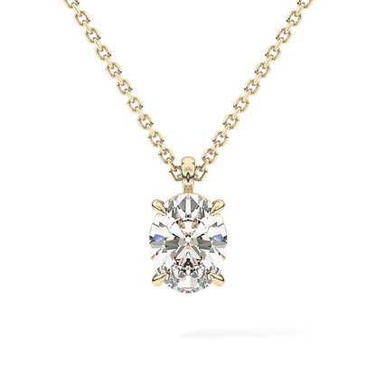 2 CT Oval Lab-Grown Diamond Solitaire Necklace