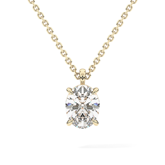 2 CT Oval Lab-Grown Diamond Solitaire Necklace