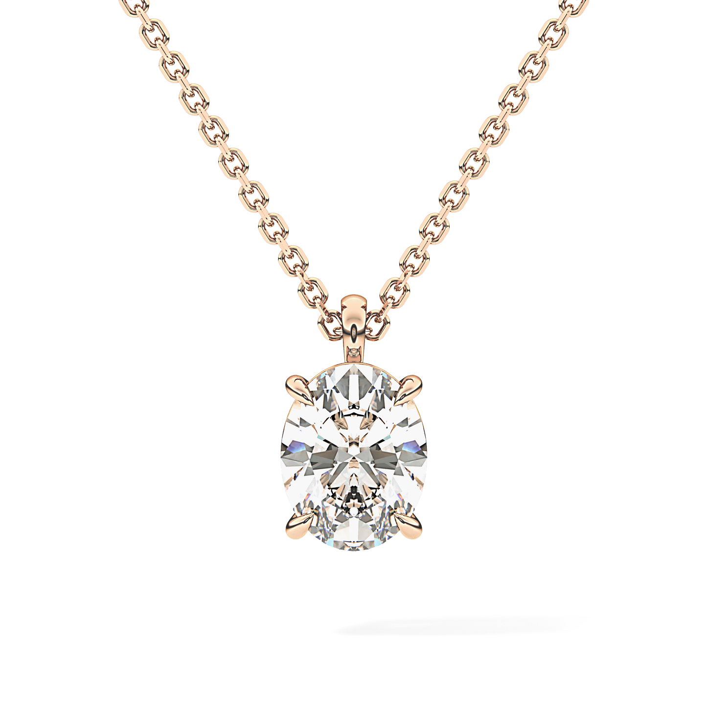 2 CT Oval Lab-Grown Diamond Solitaire Necklace