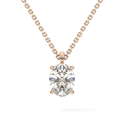 2 CT Oval Lab-Grown Diamond Solitaire Necklace