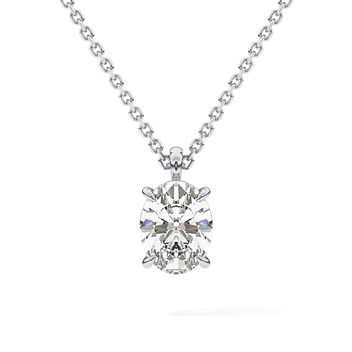 2 CT Oval Lab-Grown Diamond Solitaire Necklace