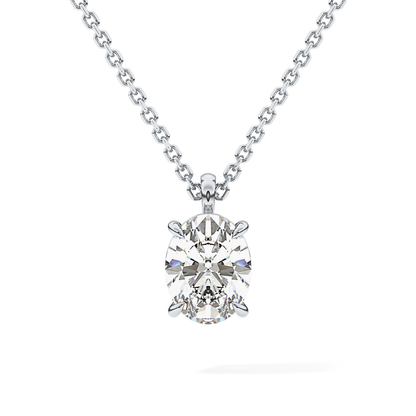 2 CT Oval Lab-Grown Diamond Solitaire Necklace