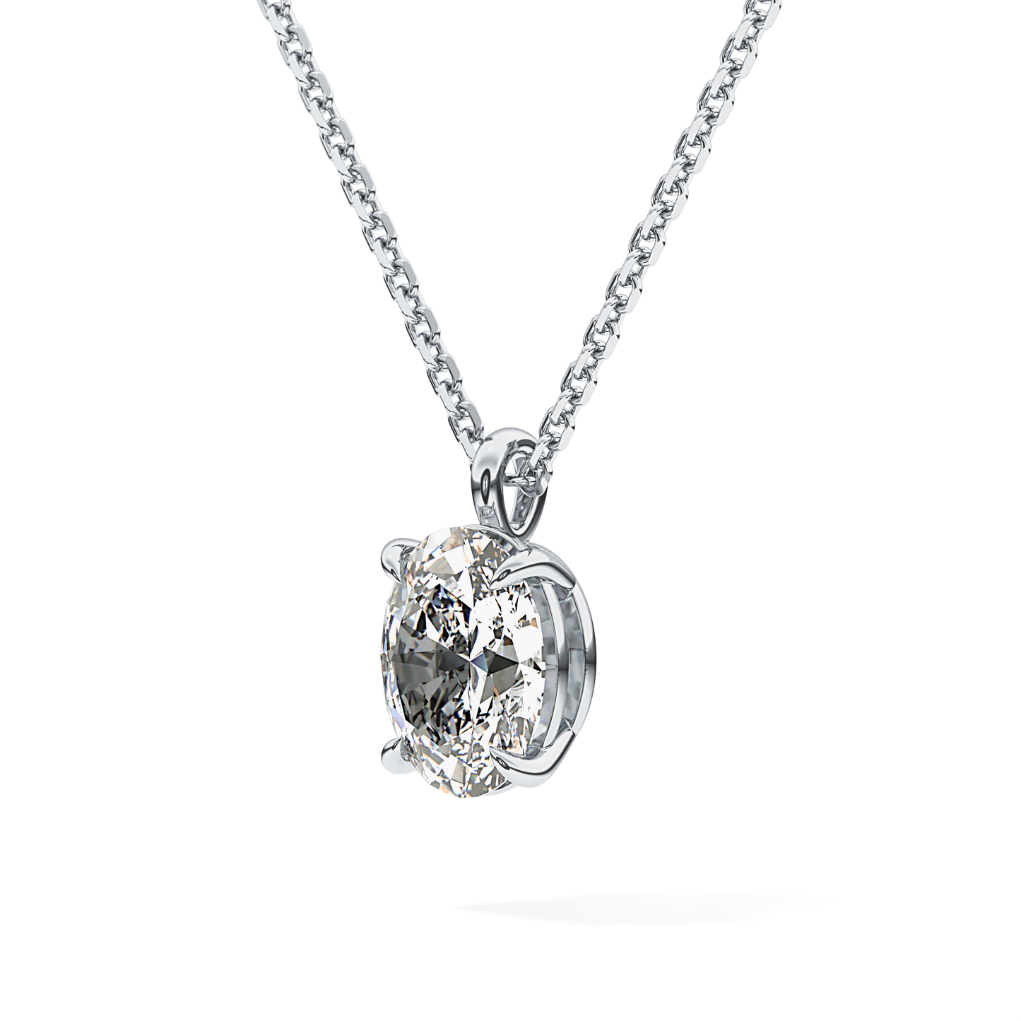 2 CT Oval Lab-Grown Diamond Solitaire Necklace