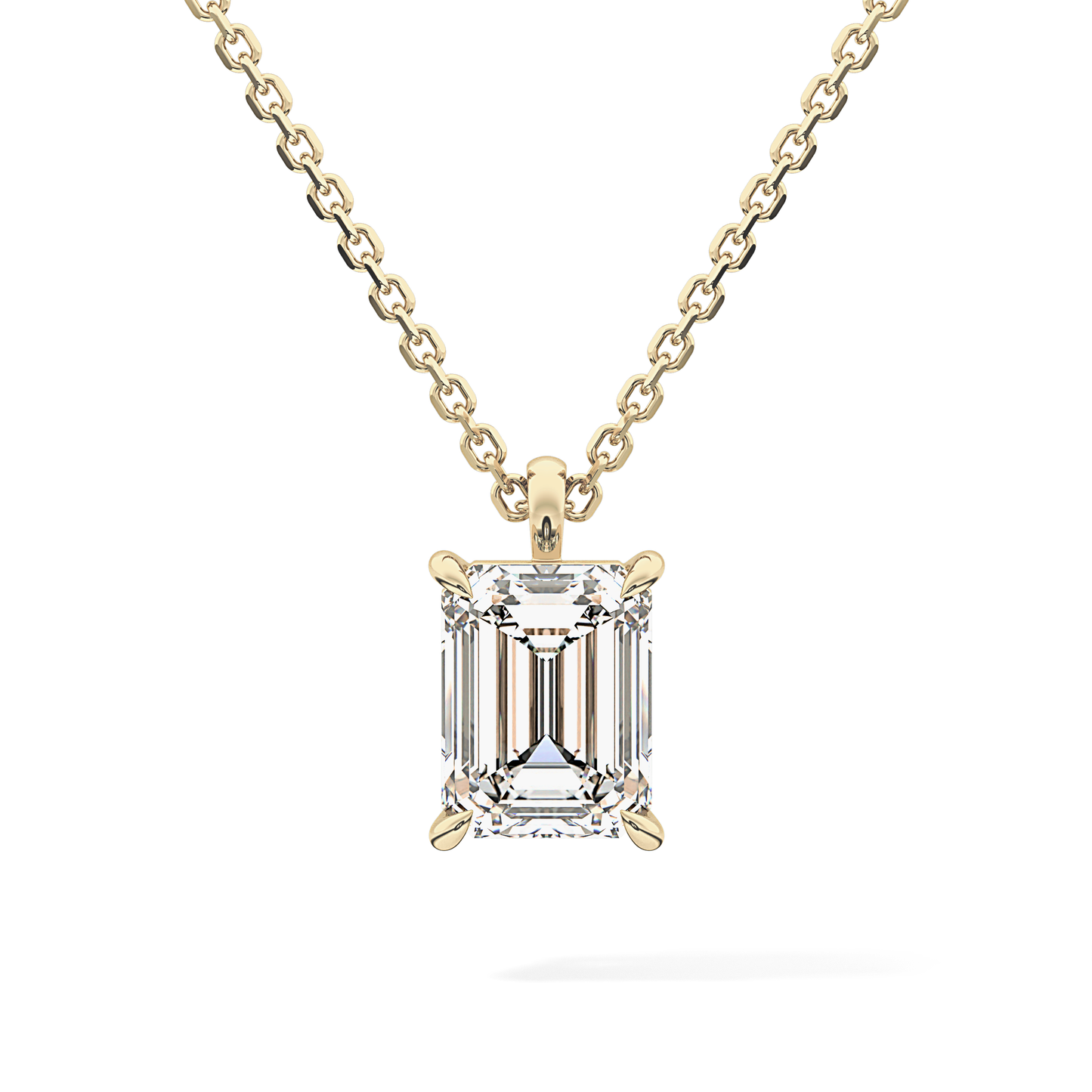 2 CT Emerald Lab-Grown Diamond Solitaire Necklace