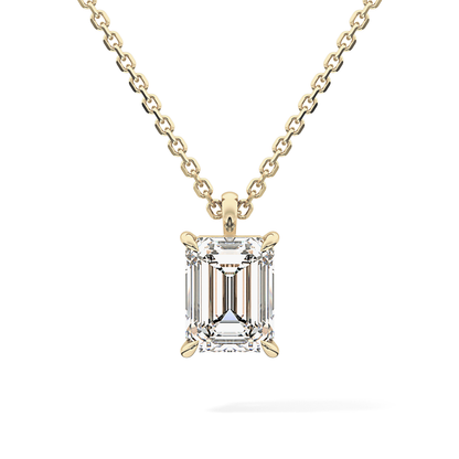 2 CT Emerald Lab-Grown Diamond Solitaire Necklace