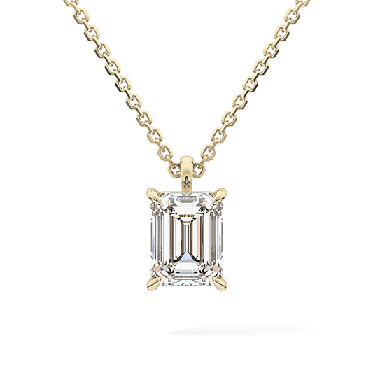 2 CT Emerald Lab-Grown Diamond Solitaire Necklace