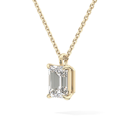 2 CT Emerald Lab-Grown Diamond Solitaire Necklace