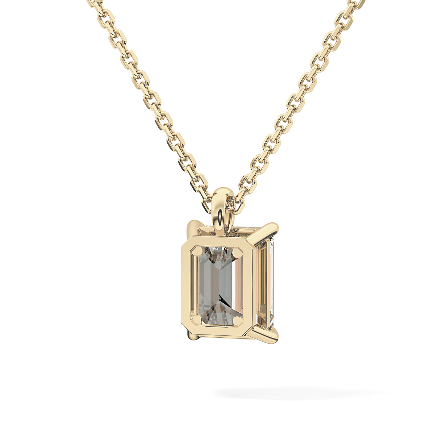 2 CT Emerald Lab-Grown Diamond Solitaire Necklace