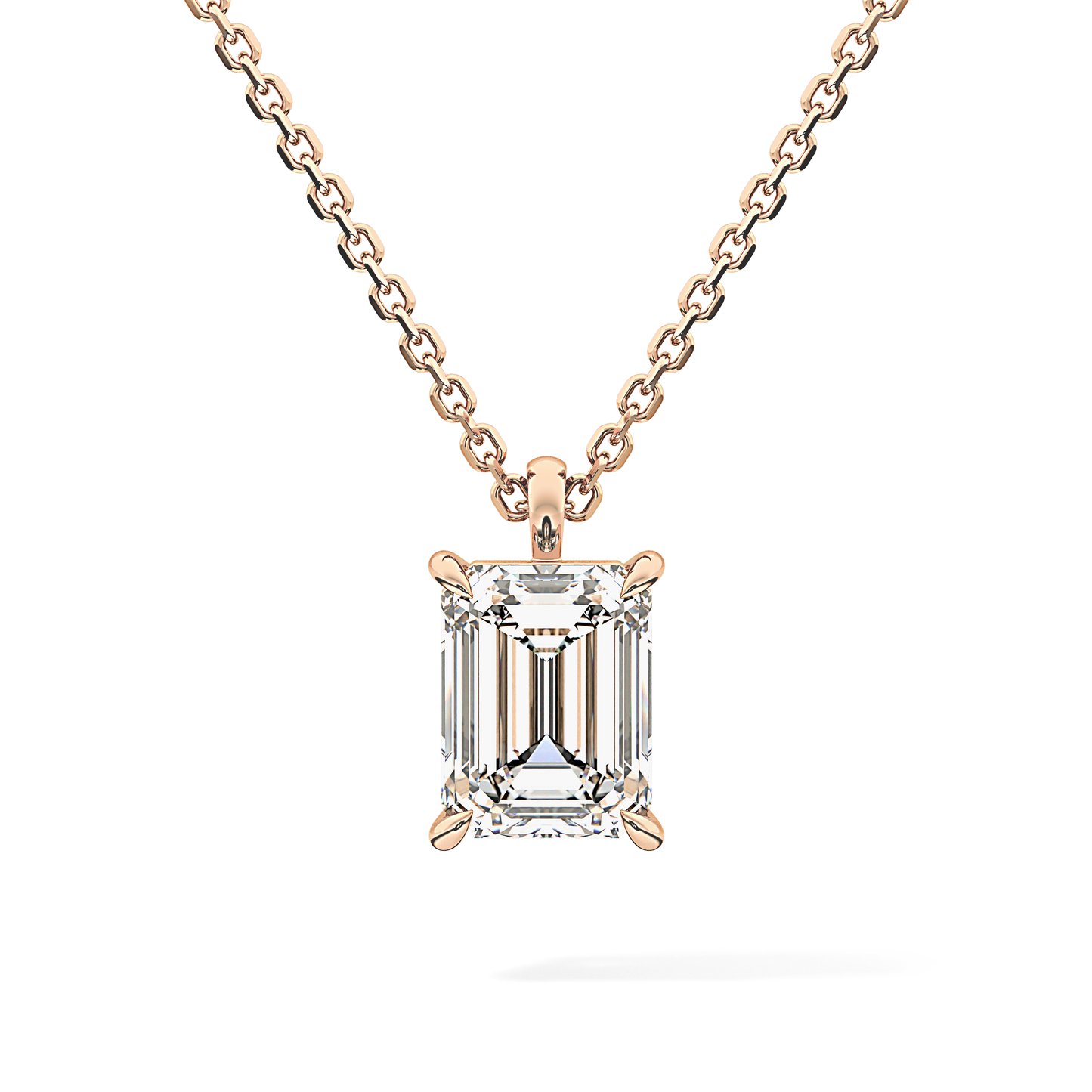 2 CT Emerald Lab-Grown Diamond Solitaire Necklace