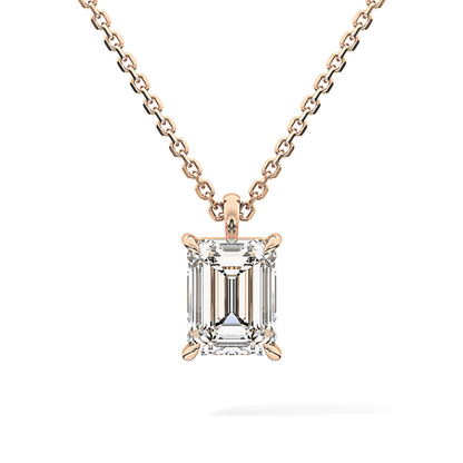 2 CT Emerald Lab-Grown Diamond Solitaire Necklace