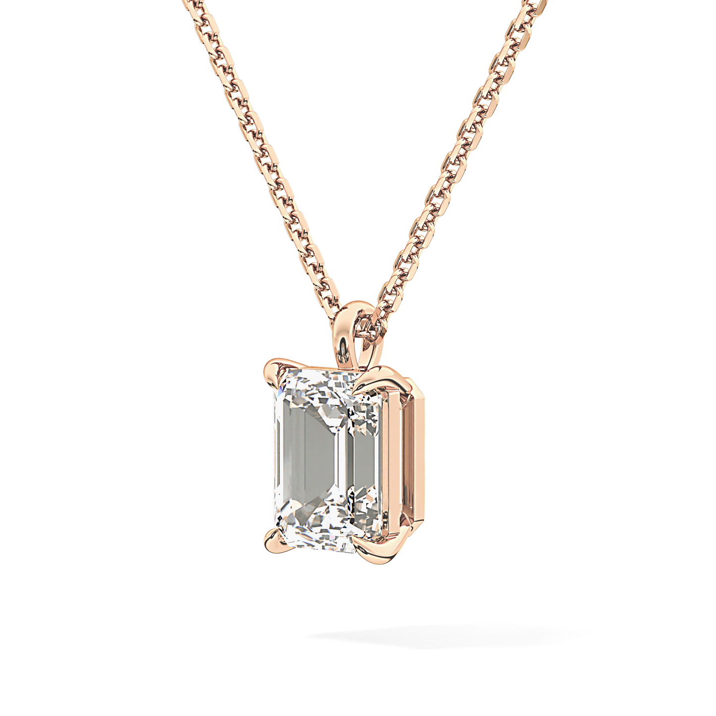2 CT Emerald Lab-Grown Diamond Solitaire Necklace