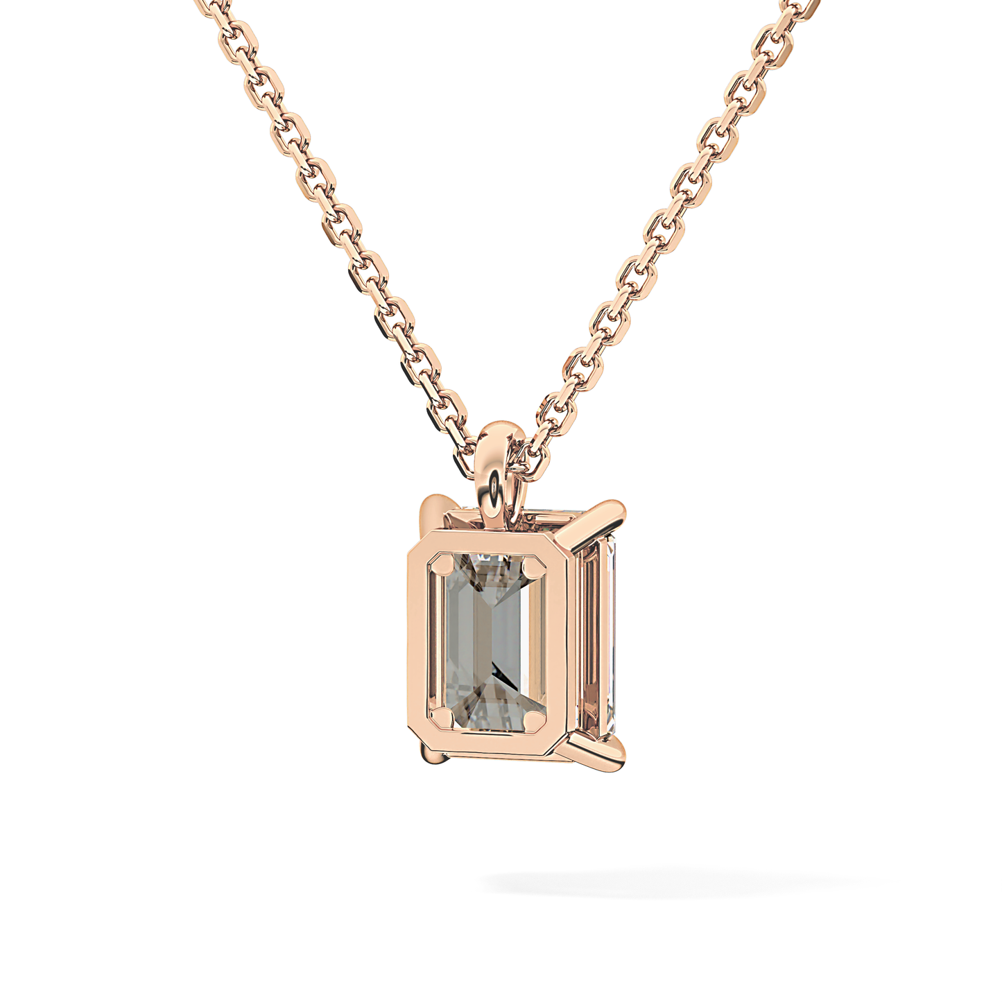 2 CT Emerald Lab-Grown Diamond Solitaire Necklace