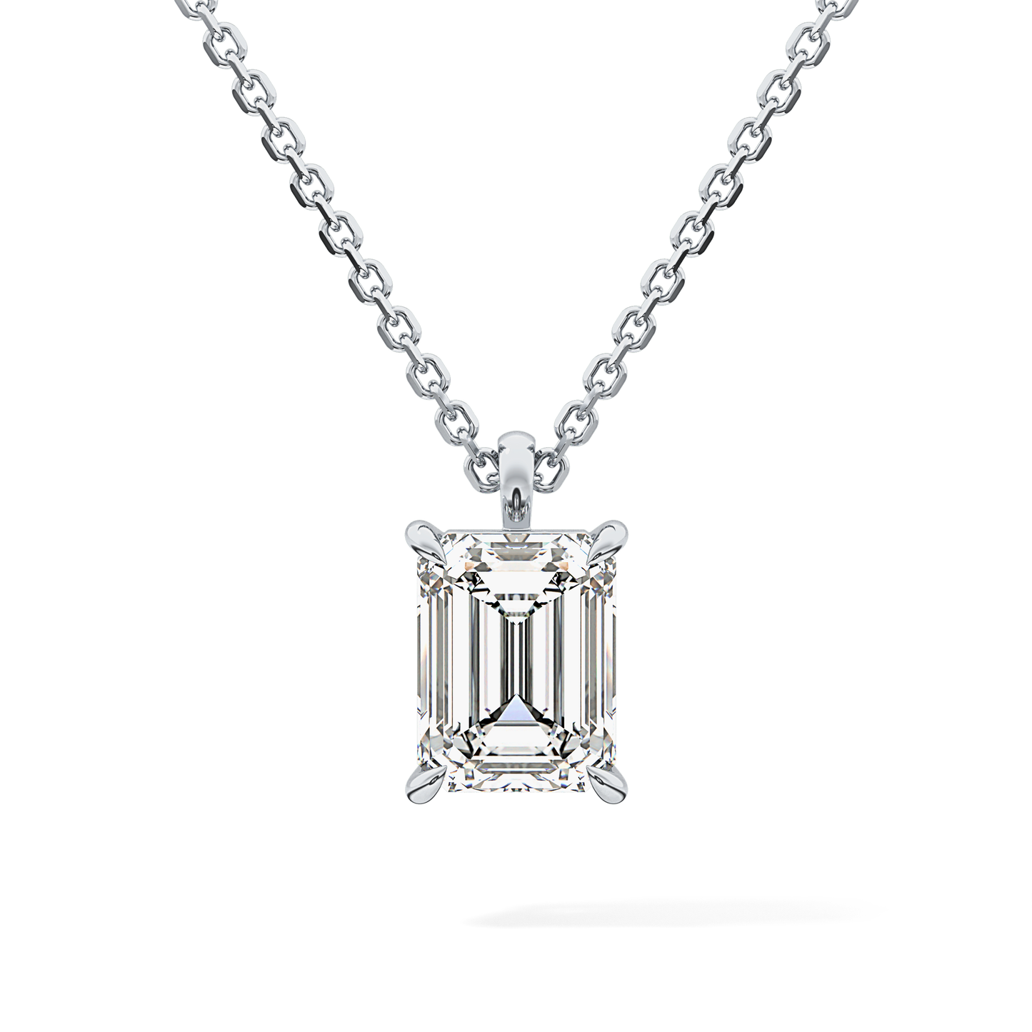 2 CT Emerald Lab-Grown Diamond Solitaire Necklace