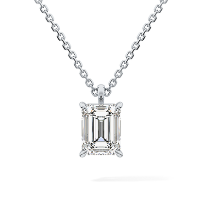 2 CT Emerald Lab-Grown Diamond Solitaire Necklace