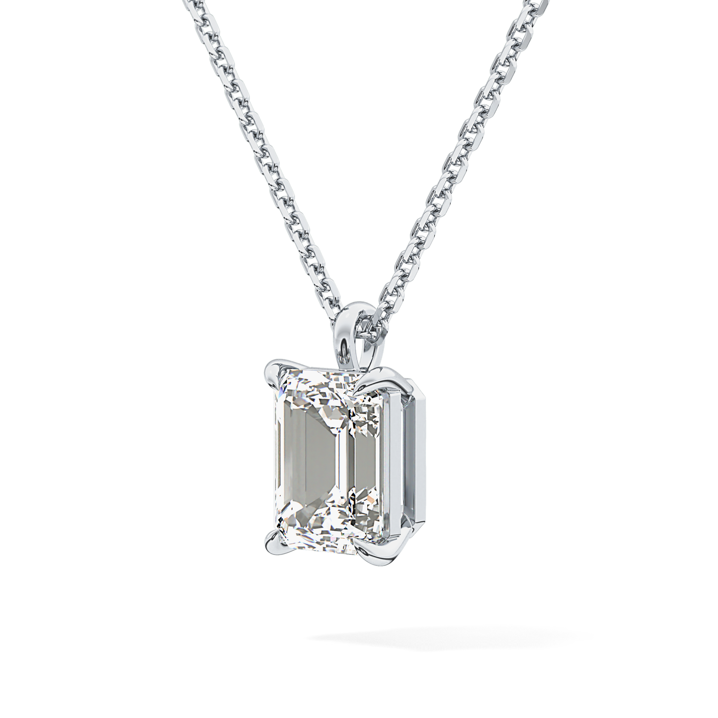 2 CT Emerald Lab-Grown Diamond Solitaire Necklace