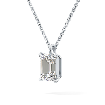 2 CT Emerald Lab-Grown Diamond Solitaire Necklace