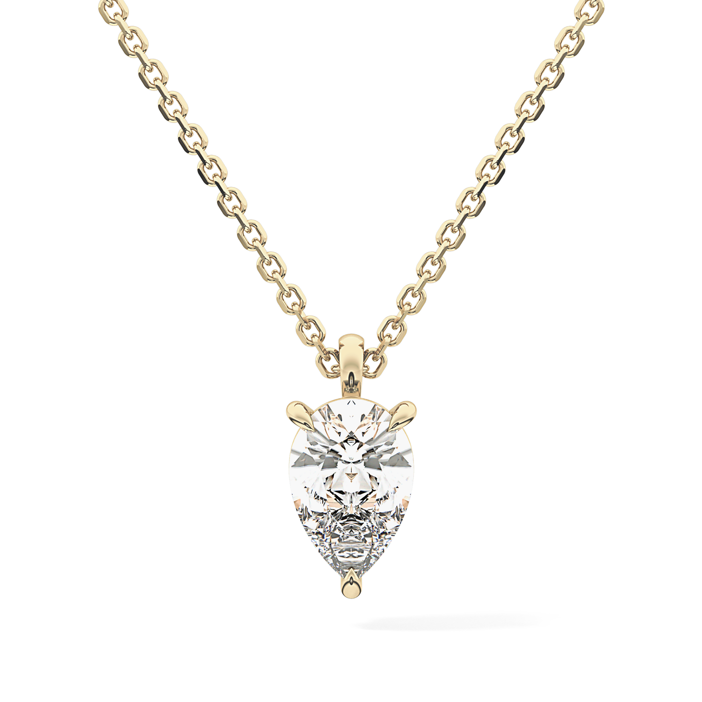 2 CT Pear Lab-Grown Diamond Solitaire Necklace