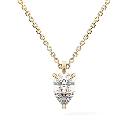 2 CT Pear Lab-Grown Diamond Solitaire Necklace