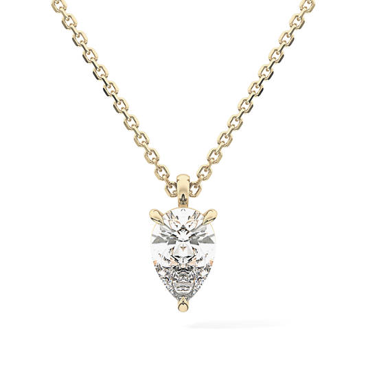 2 CT Pear Lab-Grown Diamond Solitaire Necklace