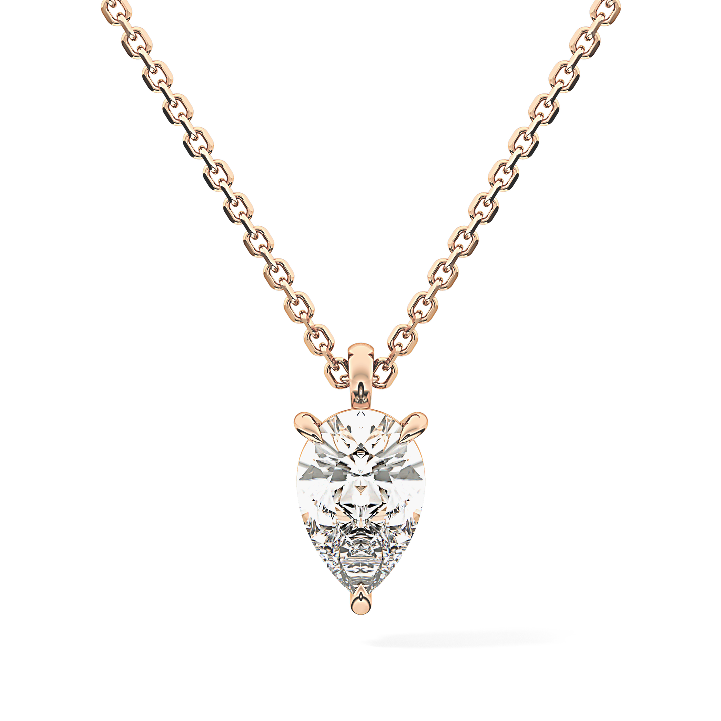 2 CT Pear Lab-Grown Diamond Solitaire Necklace