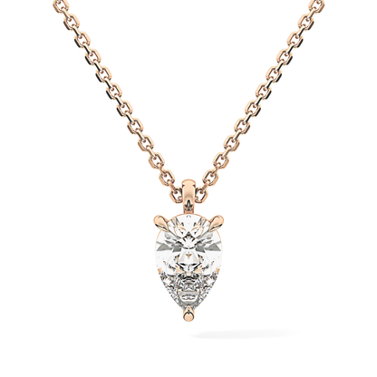 2 CT Pear Lab-Grown Diamond Solitaire Necklace