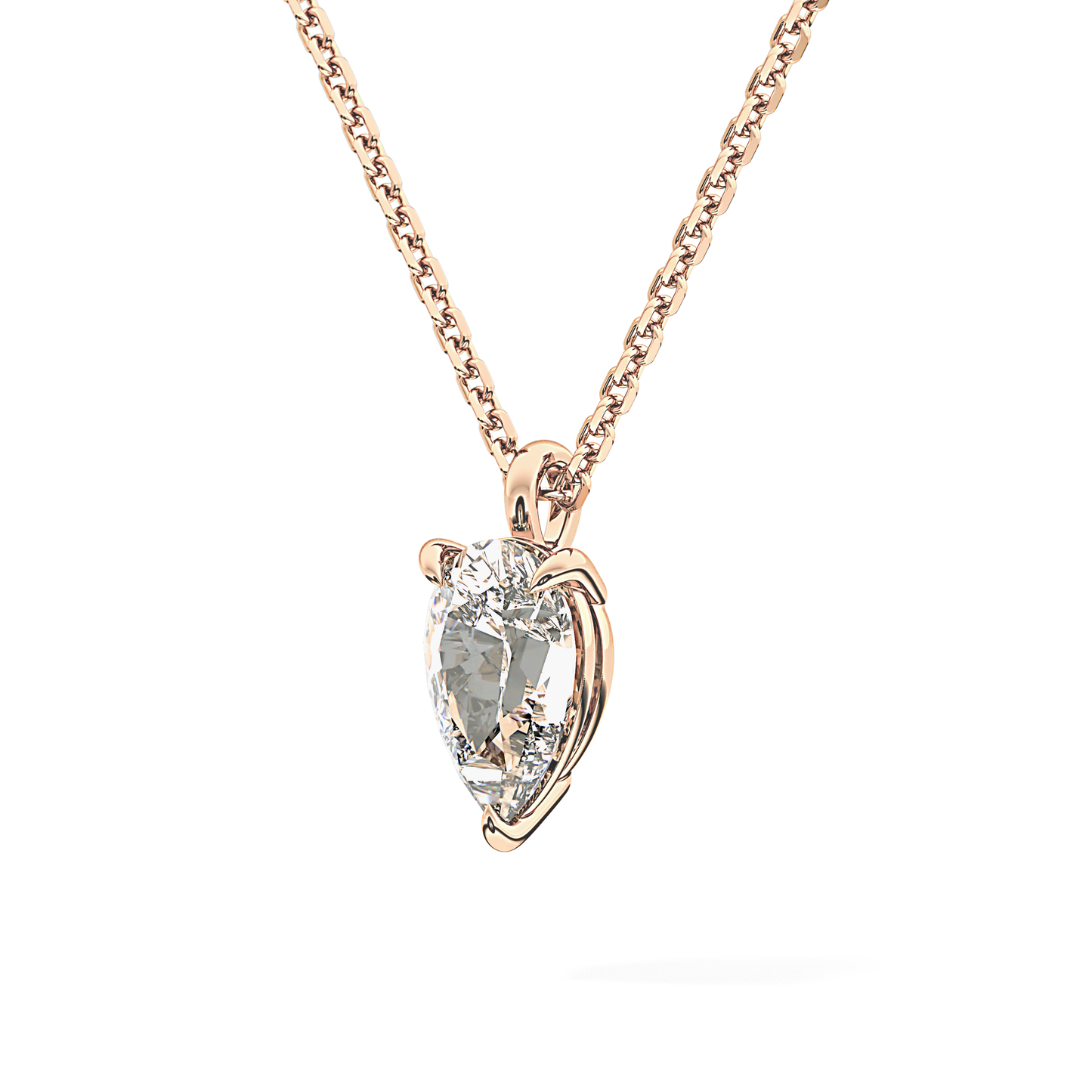 2 CT Pear Lab-Grown Diamond Solitaire Necklace