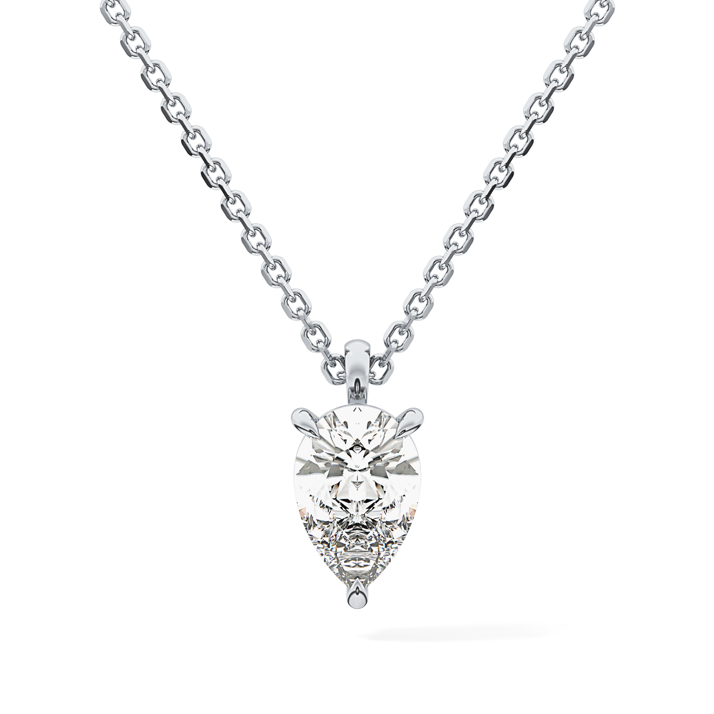 2 CT Pear Lab-Grown Diamond Solitaire Necklace