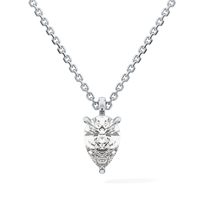 2 CT Pear Lab-Grown Diamond Solitaire Necklace