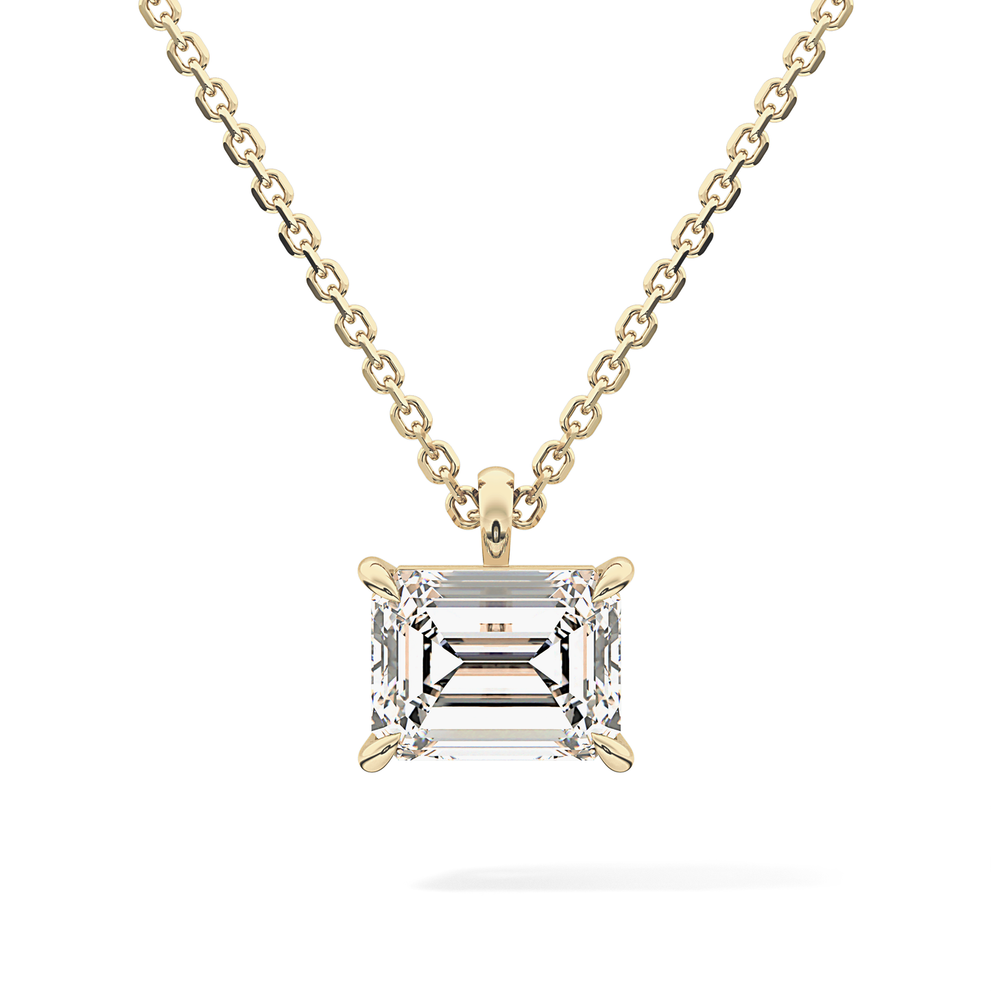 2 CT Emerald Lab-Grown Diamond Solitaire Necklace