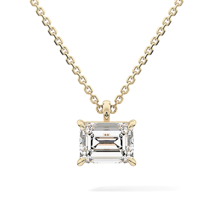 2 CT Emerald Lab-Grown Diamond Solitaire Necklace