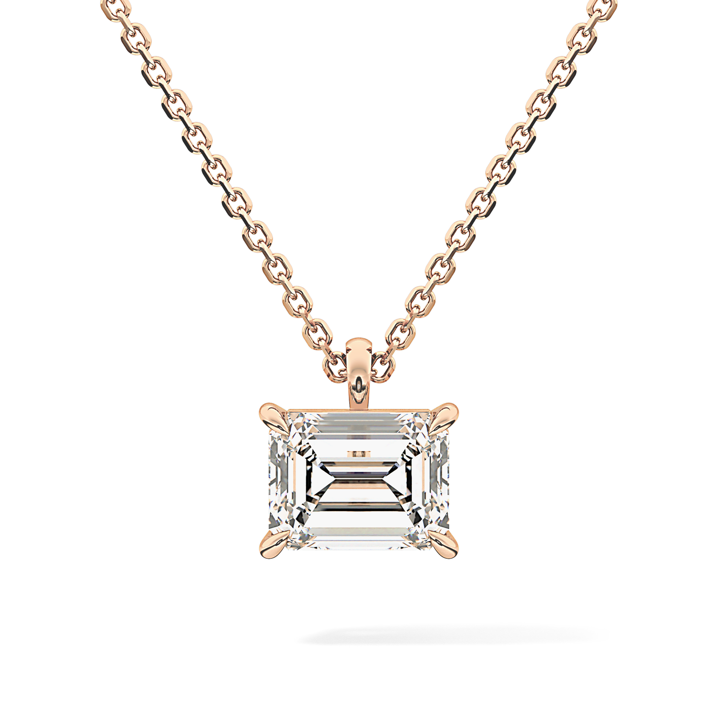 2 CT Emerald Lab-Grown Diamond Solitaire Necklace