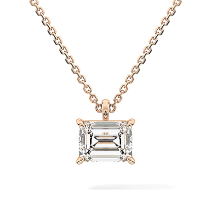 2 CT Emerald Lab-Grown Diamond Solitaire Necklace