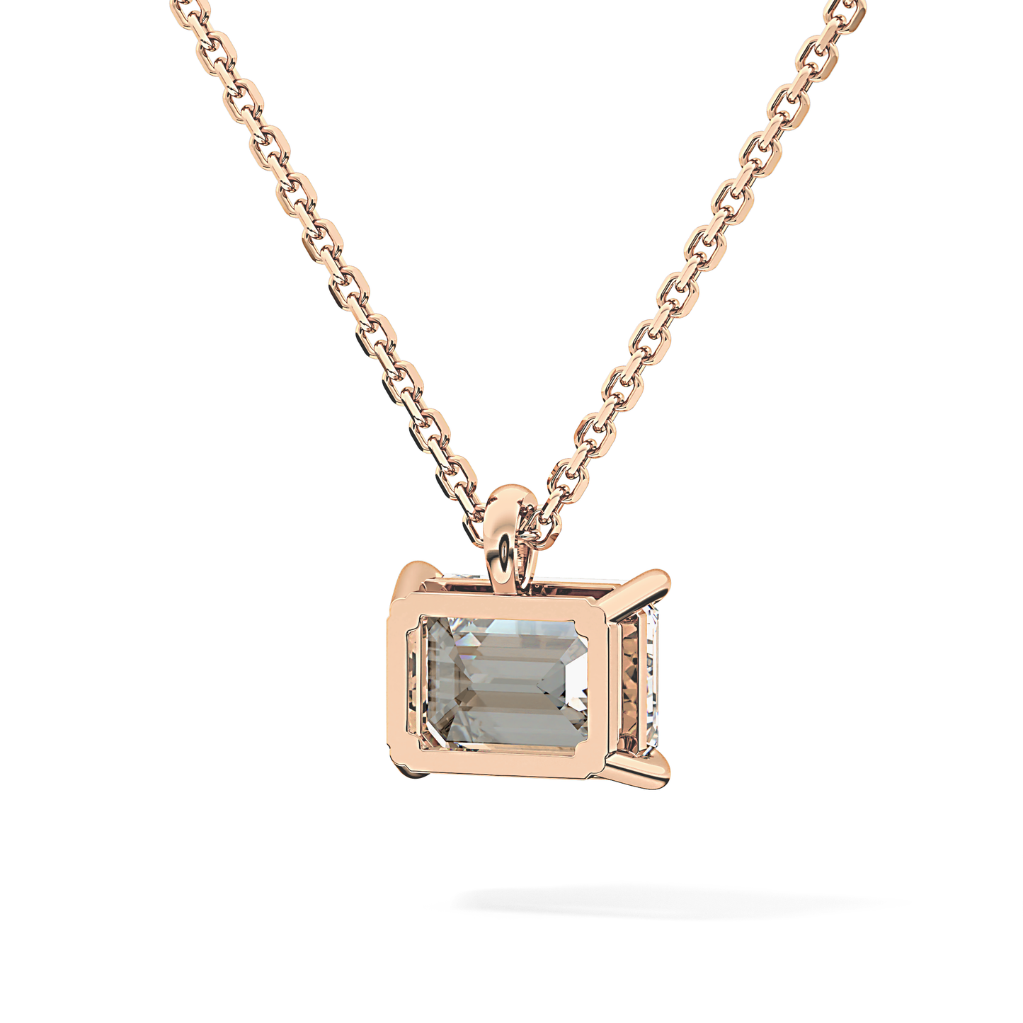 2 CT Emerald Lab-Grown Diamond Solitaire Necklace
