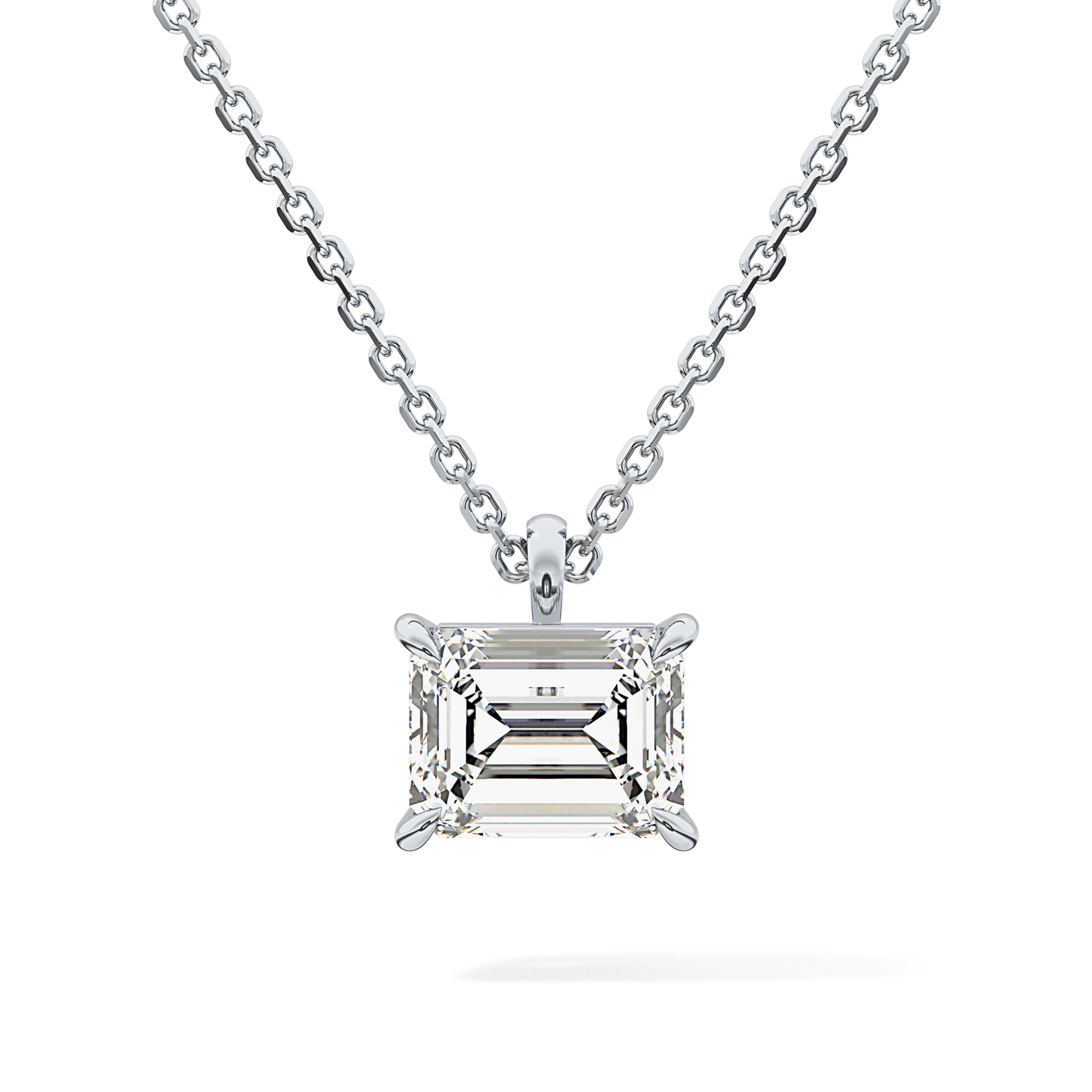 2 CT Emerald Lab-Grown Diamond Solitaire Necklace