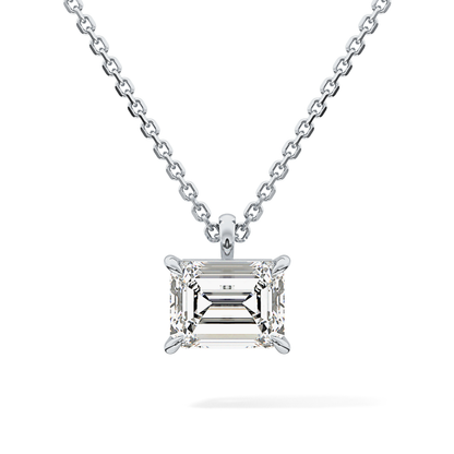 2 CT Emerald Lab-Grown Diamond Solitaire Necklace