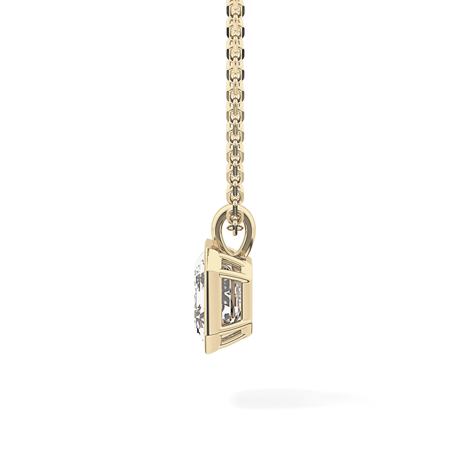 2 CT Emerald Lab-Grown Diamond Solitaire & Bezel Necklace