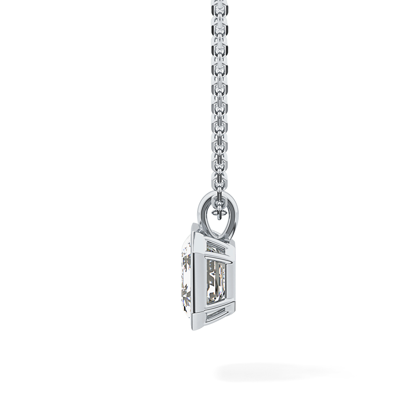 2 CT Emerald Lab-Grown Diamond Solitaire & Bezel Necklace