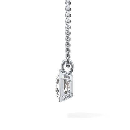 2 CT Emerald Lab-Grown Diamond Solitaire & Bezel Necklace