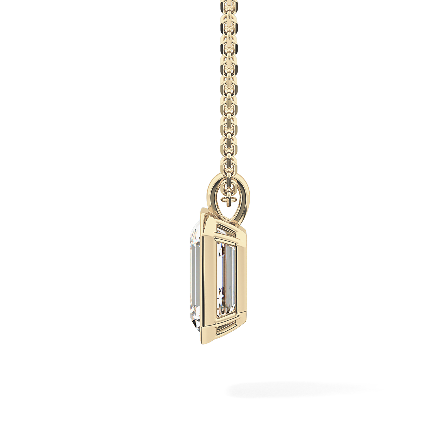 2 CT Emerald Lab-Grown Diamond Solitaire & Bezel Necklace