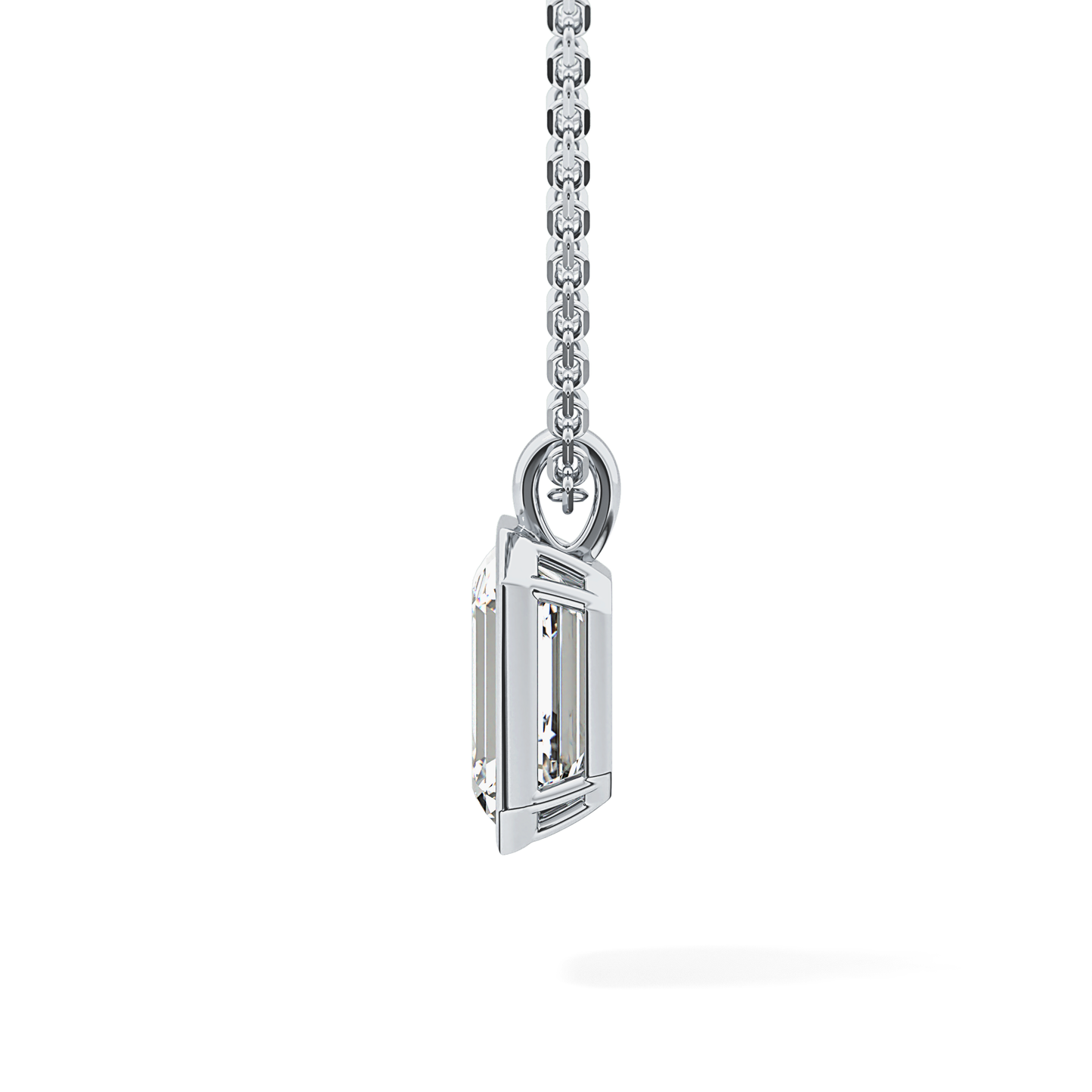 2 CT Emerald Lab-Grown Diamond Solitaire & Bezel Necklace