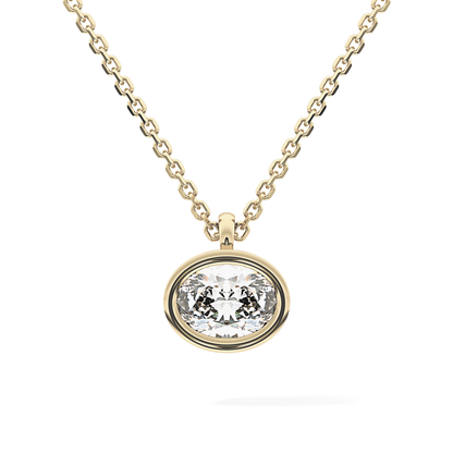 2 CT Oval Lab-Grown Diamond Solitaire & Bezel Necklace