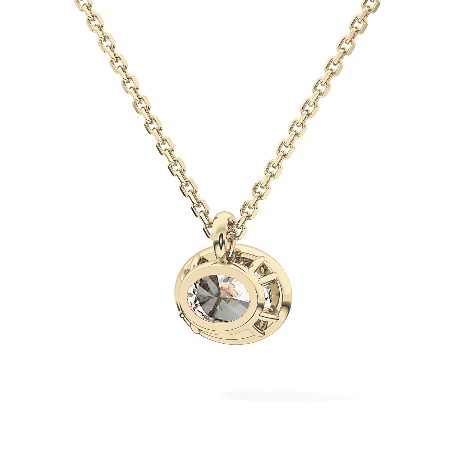 2 CT Oval Lab-Grown Diamond Solitaire & Bezel Necklace
