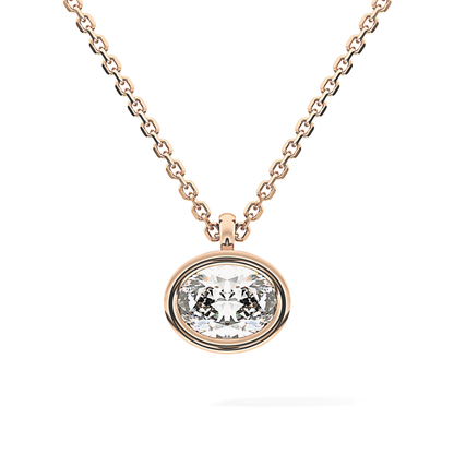 2 CT Oval Lab-Grown Diamond Solitaire & Bezel Necklace