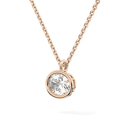 2 CT Oval Lab-Grown Diamond Solitaire & Bezel Necklace