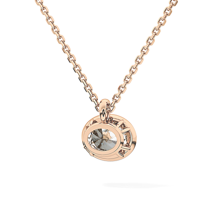 2 CT Oval Lab-Grown Diamond Solitaire & Bezel Necklace
