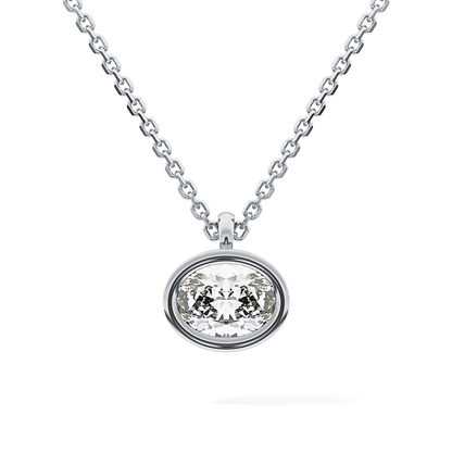 2 CT Oval Lab-Grown Diamond Solitaire & Bezel Necklace