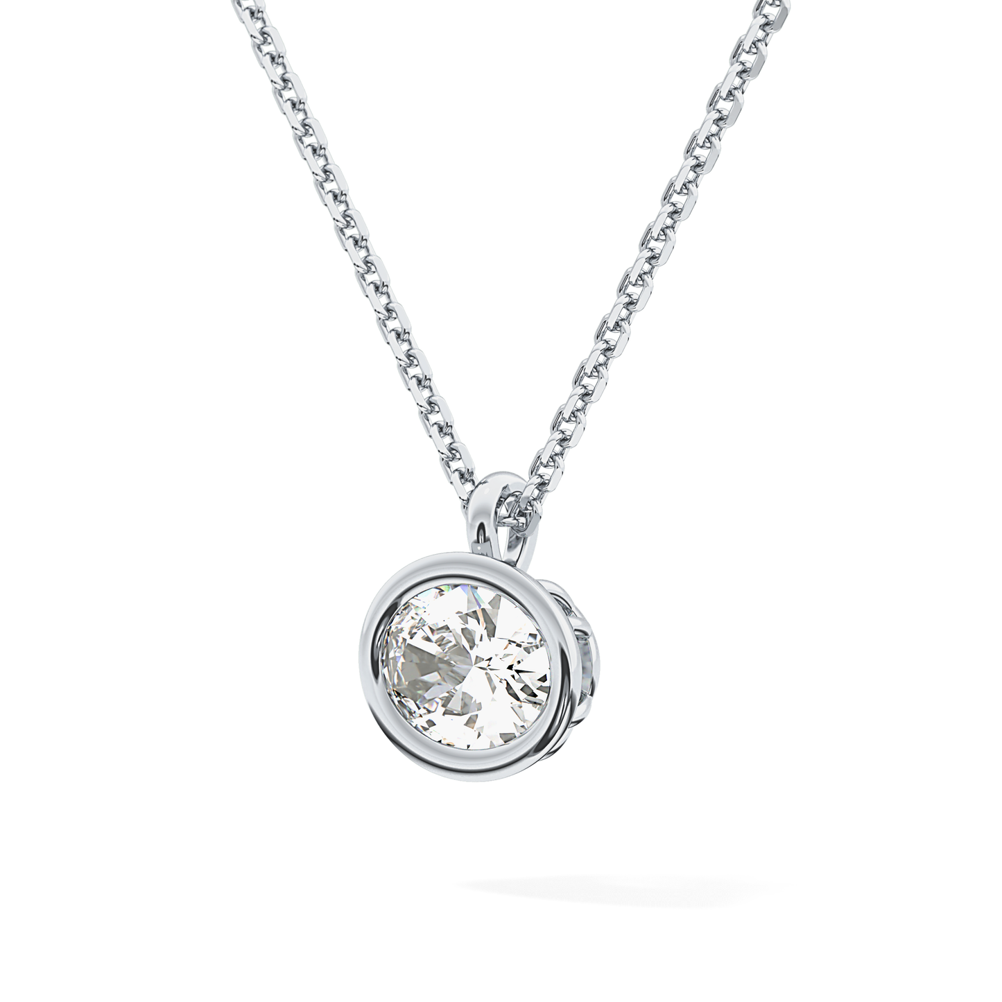 2 CT Oval Lab-Grown Diamond Solitaire & Bezel Necklace