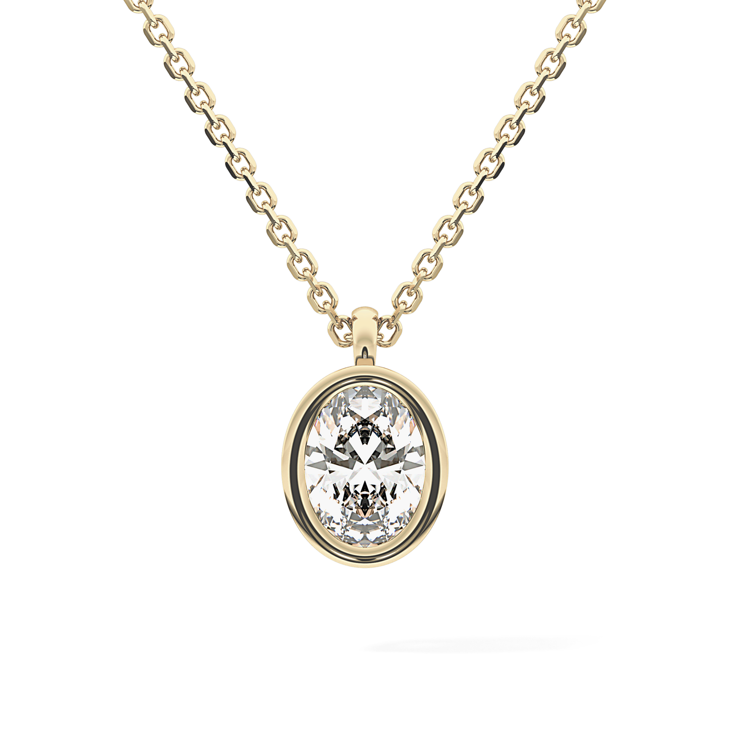 2 CT Oval Lab-Grown Diamond Bezel Necklace
