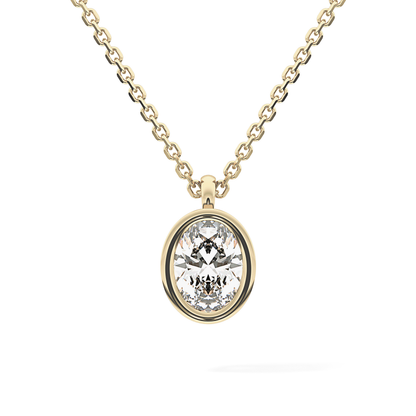 2 CT Oval Lab-Grown Diamond Bezel Necklace